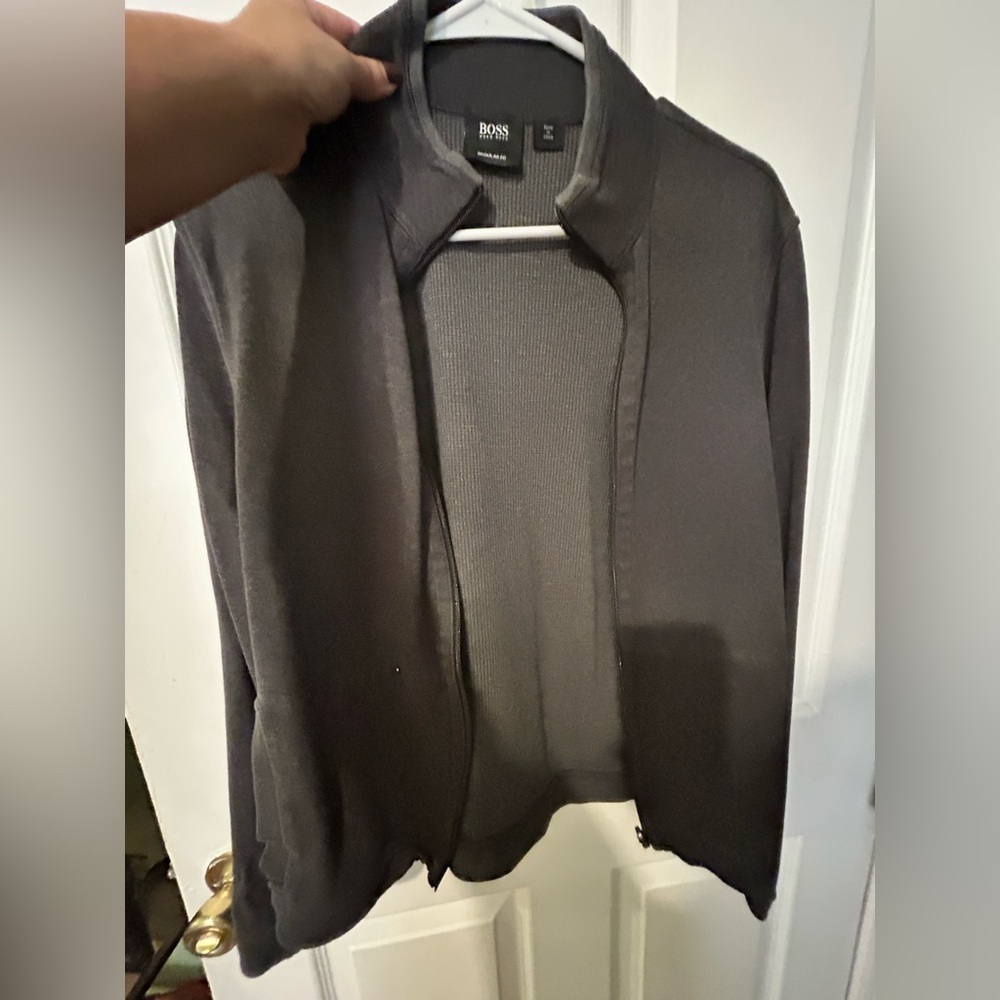 Boss Hugo Boss Men's Cotton zip-up sweatshirt with structured front Size s